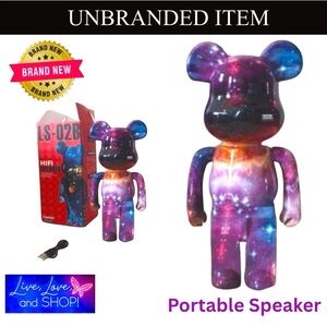 SPEAKER: Street Art Vibrant Bear Portable Wireless Bluetooth Mini Radio, NIB